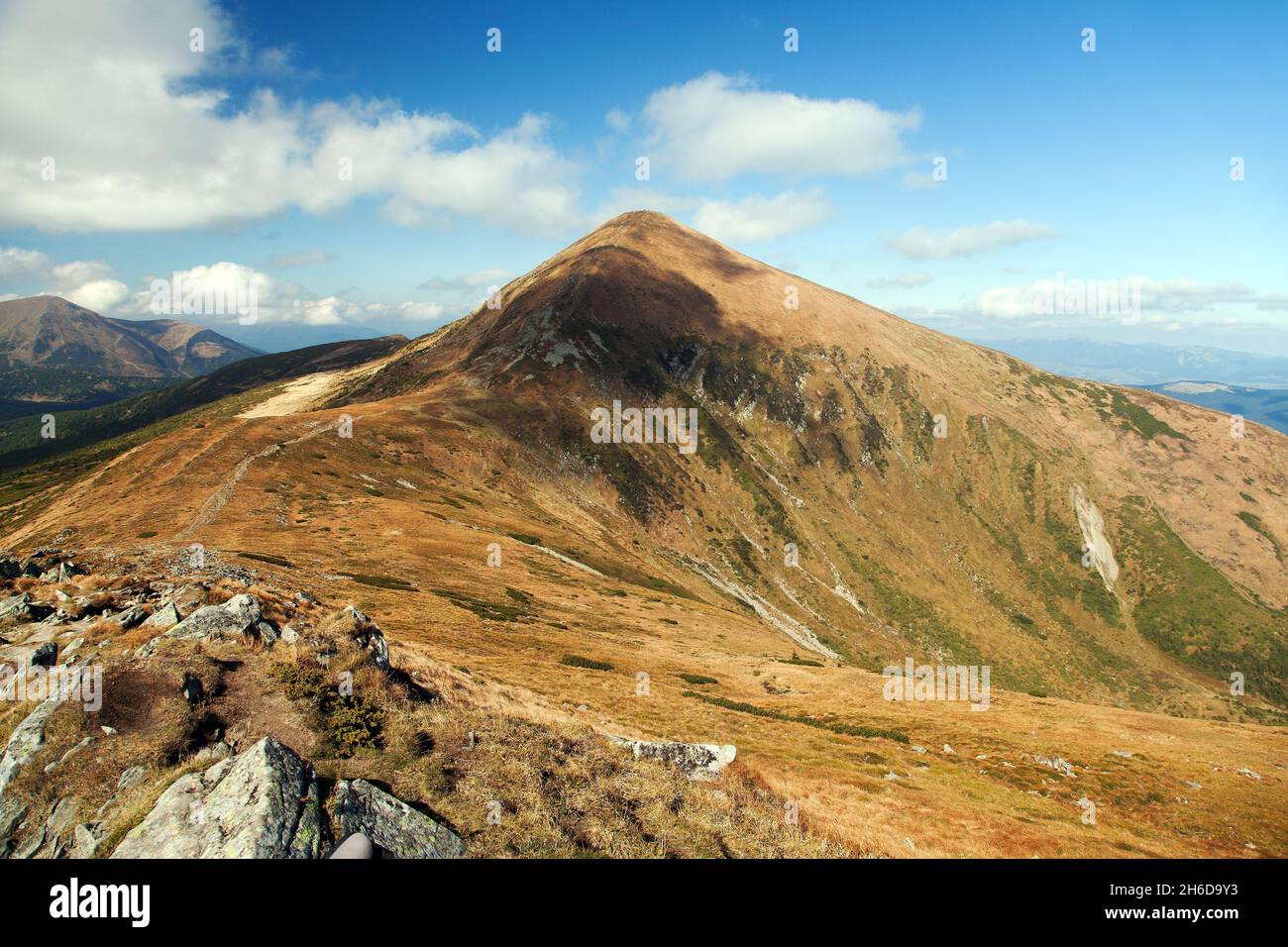 Mount Hoverla or Goverla, the highest Ukraine Carpathian mountains Stock Photo
