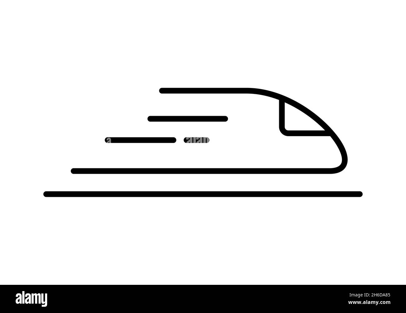 Modern train line icon. Traveling and transportation concept. City subway metro with lines symbolizing speed. Underground railway. Magnetic levitation Stock Vector