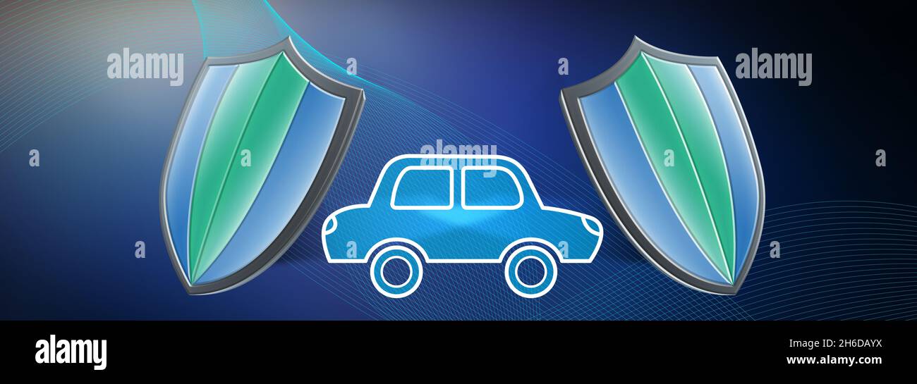 Illustration of a car insurance concept Stock Photo - Alamy