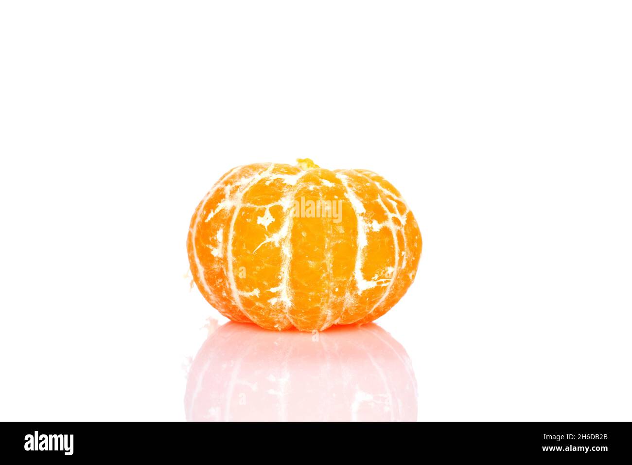 One peeled tangerine, close-up, isolated on white Stock Photo - Alamy
