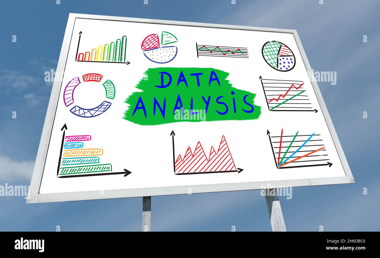 Data analysis concept drawn on a billboard Stock Photo - Alamy
