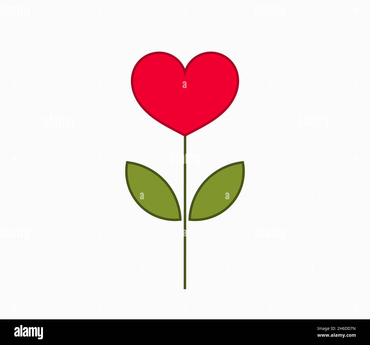 Heart plant flower. Valentine's Day vector illustration Stock Vector