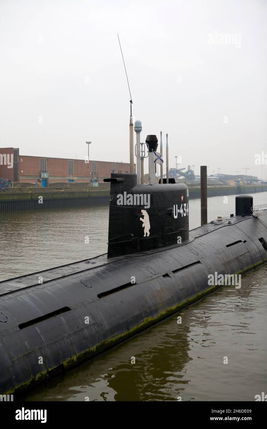 Russian submarine U-434, Germany, Hamburg Stock Photo