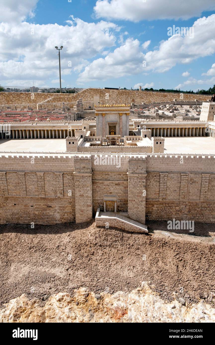 Holyland Model of Jerusalem, Model of Herod's Temple, Israel, Jerusalem Stock Photo