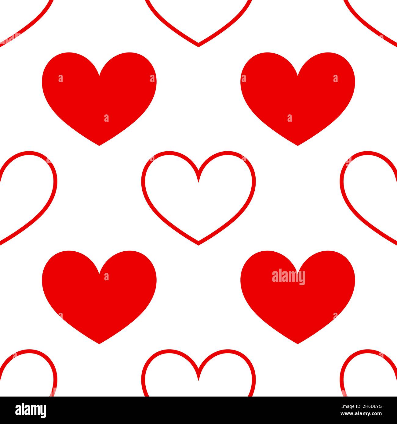 Red hearts seamless pattern. Vector illustration Stock Vector Image ...
