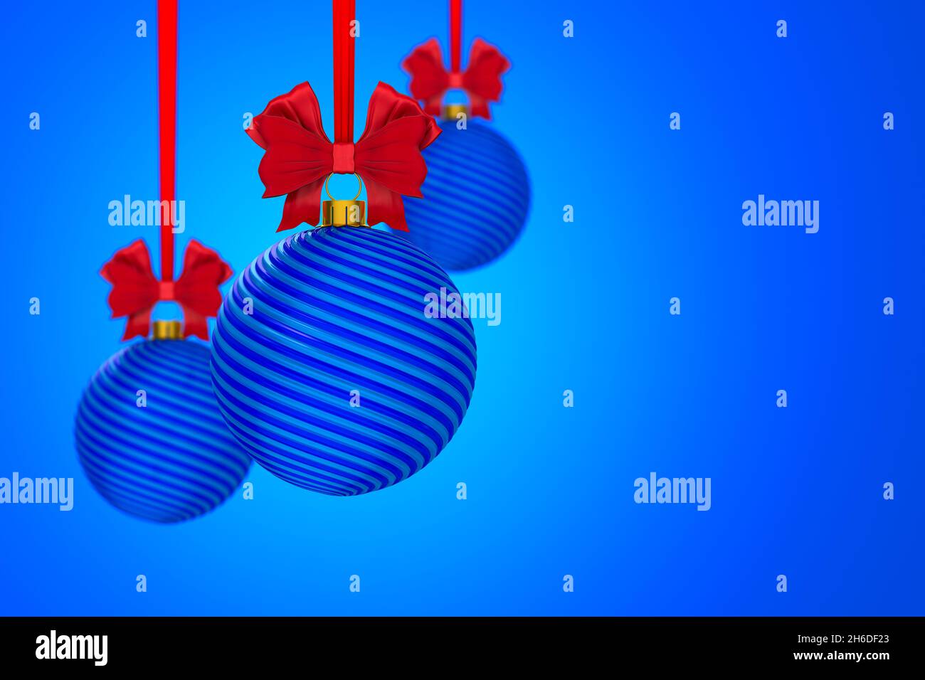 christmas ball on blue background. Isolated 3D illustration Stock Photo