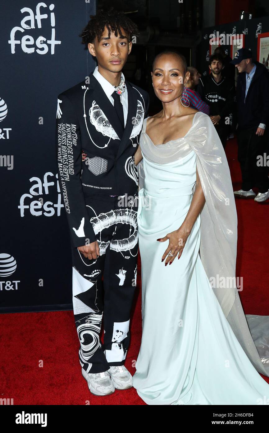 Hollywood, United States. 14th Nov, 2021. HOLLYWOOD, LOS ANGELES,  CALIFORNIA, USA - NOVEMBER 14: Singer Willow Smith and brother/actor Jaden  Smith arrive at the 2021 AFI Fest - Closing Night Premiere Of