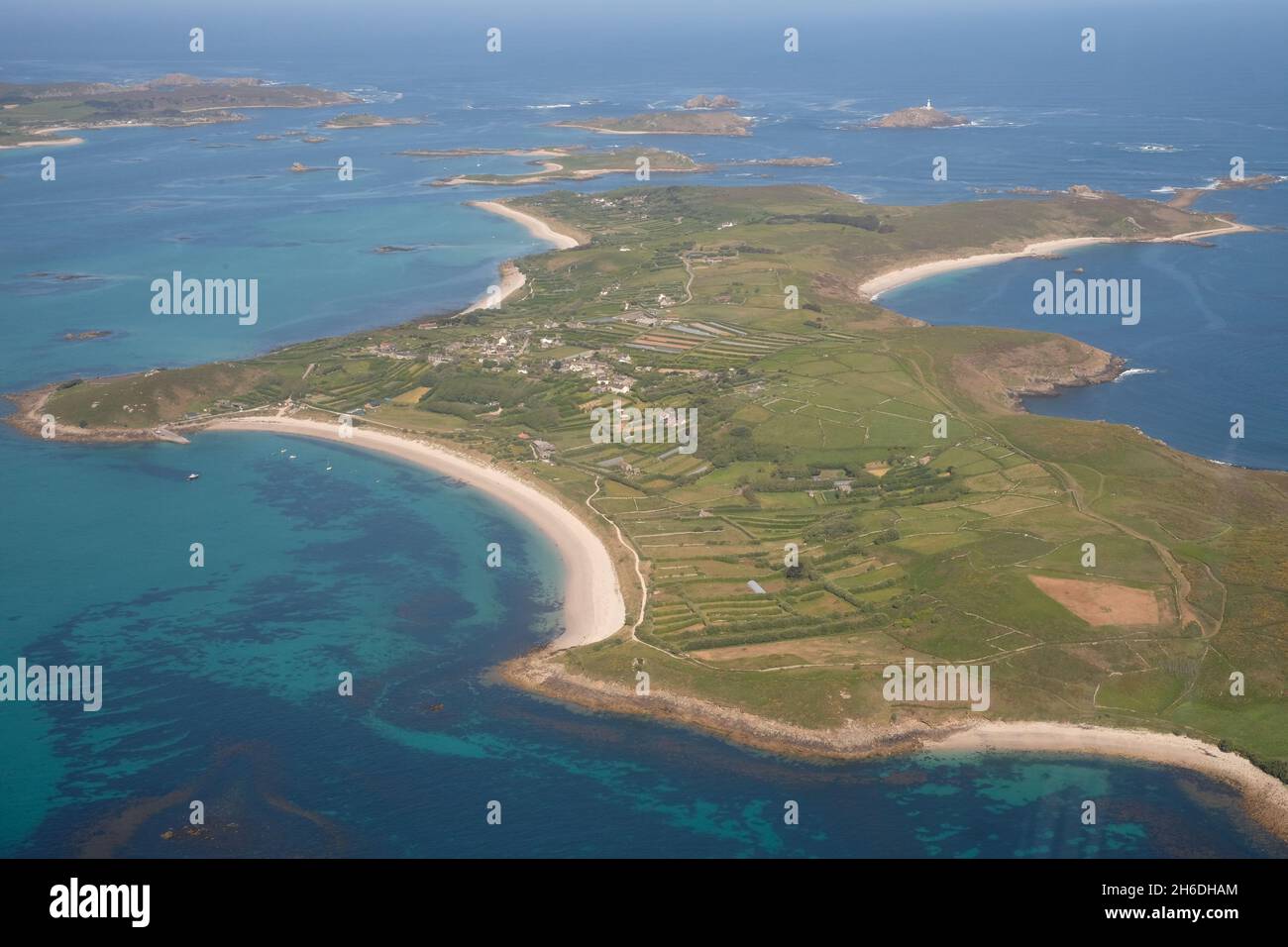 Aerial view of St Martin's, Isles of Scilly Stock Photo Alamy