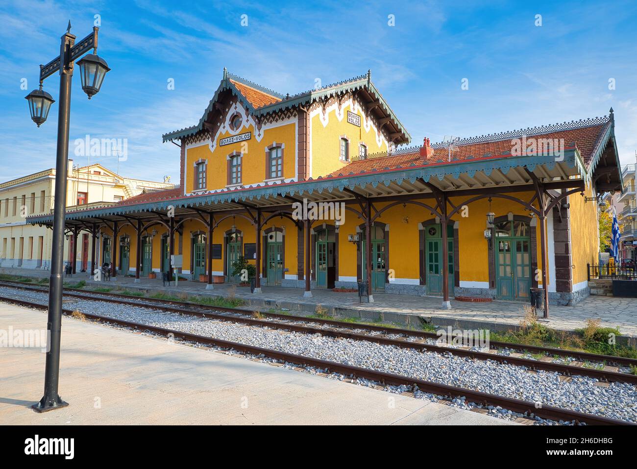 train station. beautiful old train station, architecture. Volos Greece