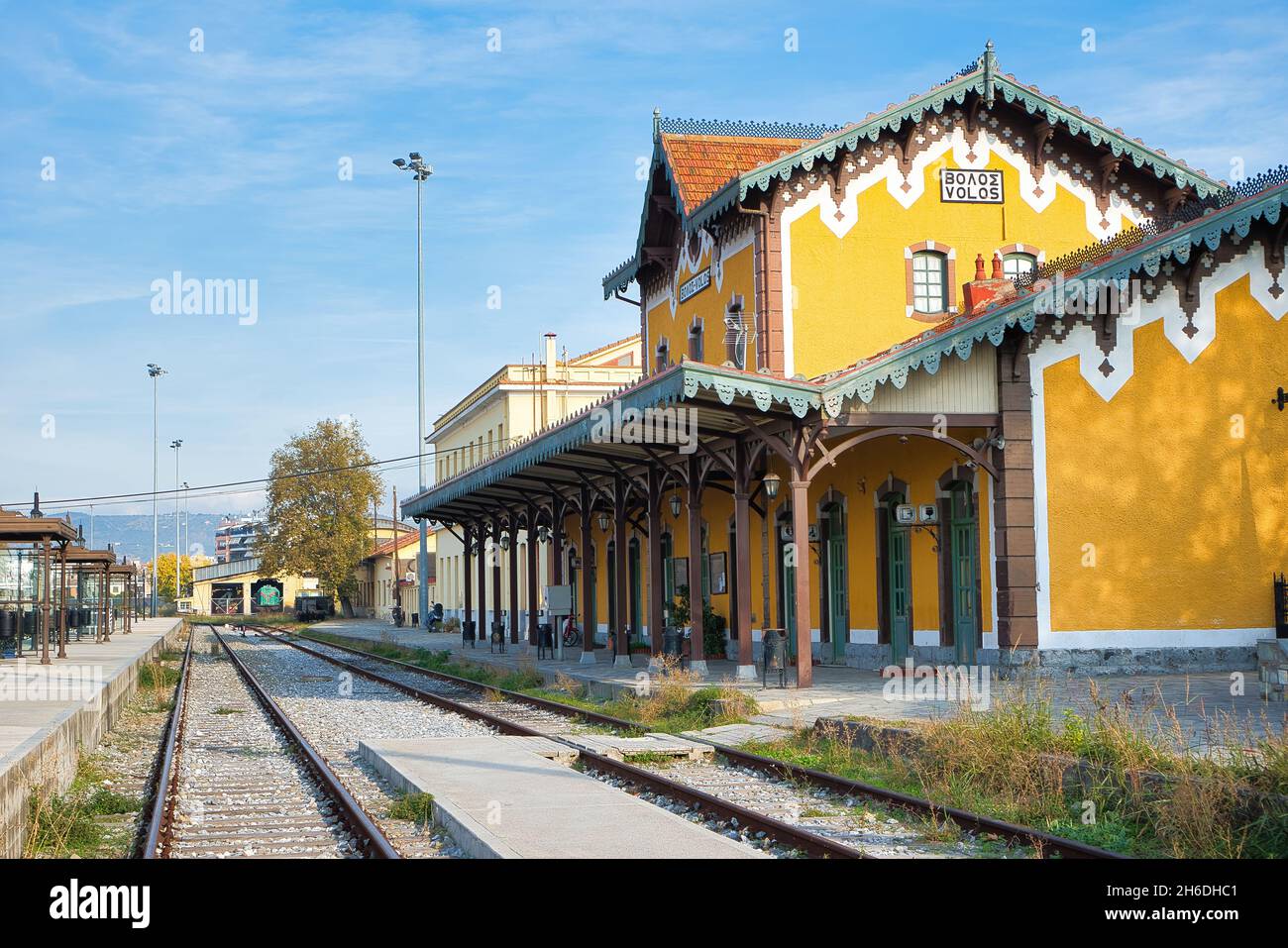 train station. beautiful old train station, architecture. Volos Greece