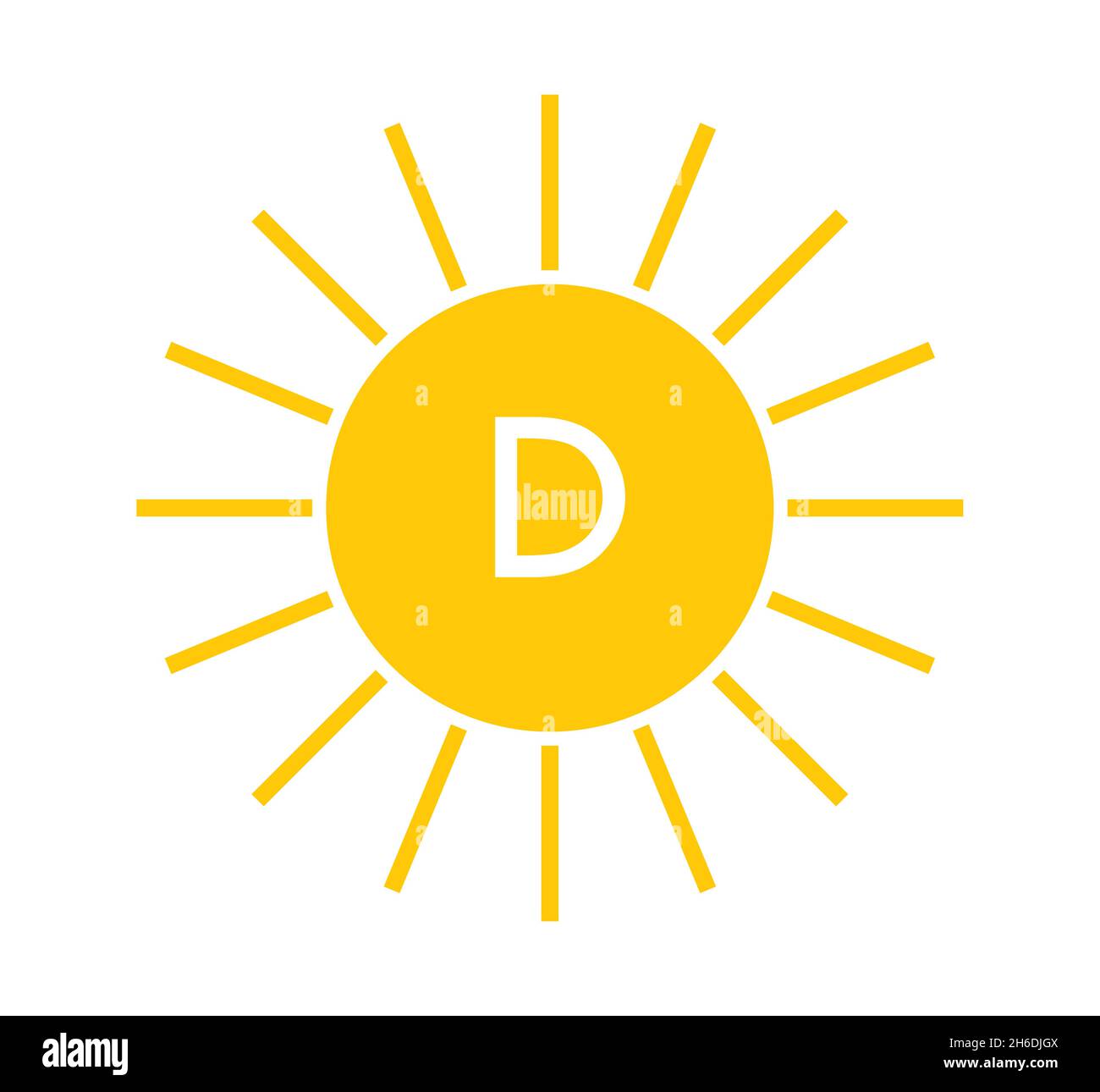 Sun icon, vitamin D concept. Vector illustration. Stock Vector