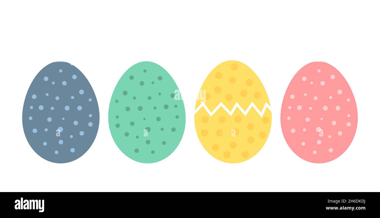 Easter eggs colorful collection. Spring holiday vector. Easter eggs illustration. Stock Vector