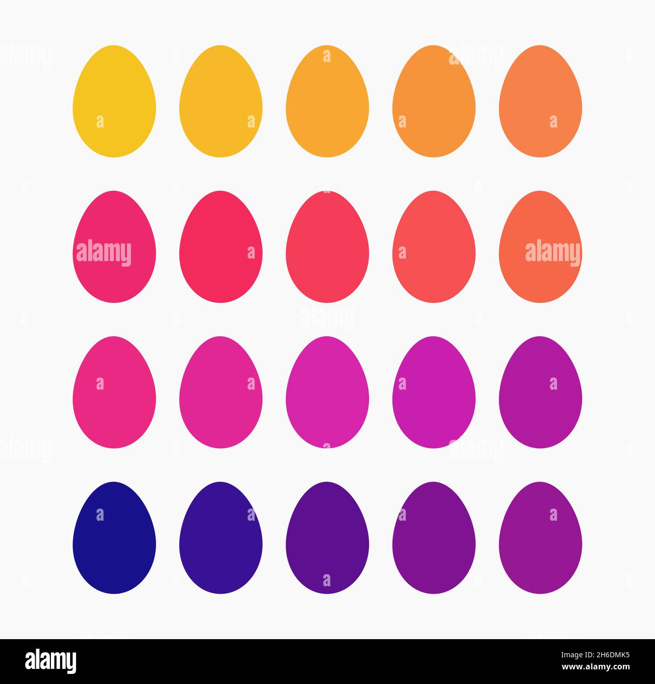 Easter eggs colorful flat design collection. Easter eggs icons. Vector illustration. Stock Vector