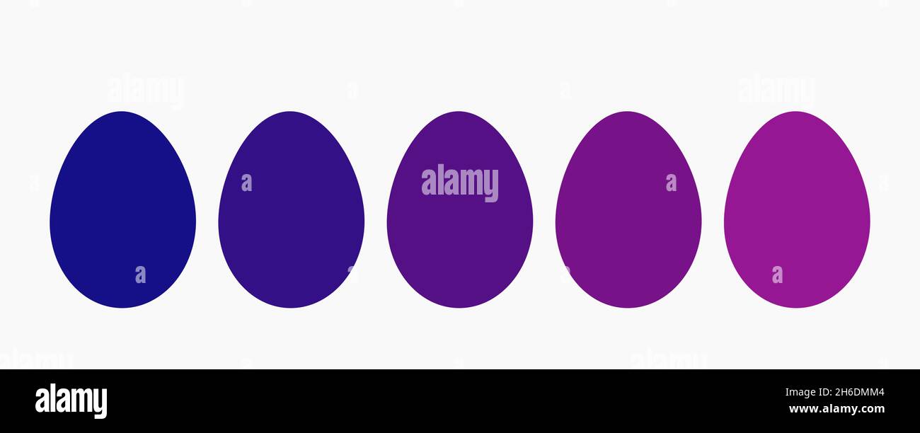 Easter eggs blue and purple collection. Easter eggs vector illustration. Stock Vector