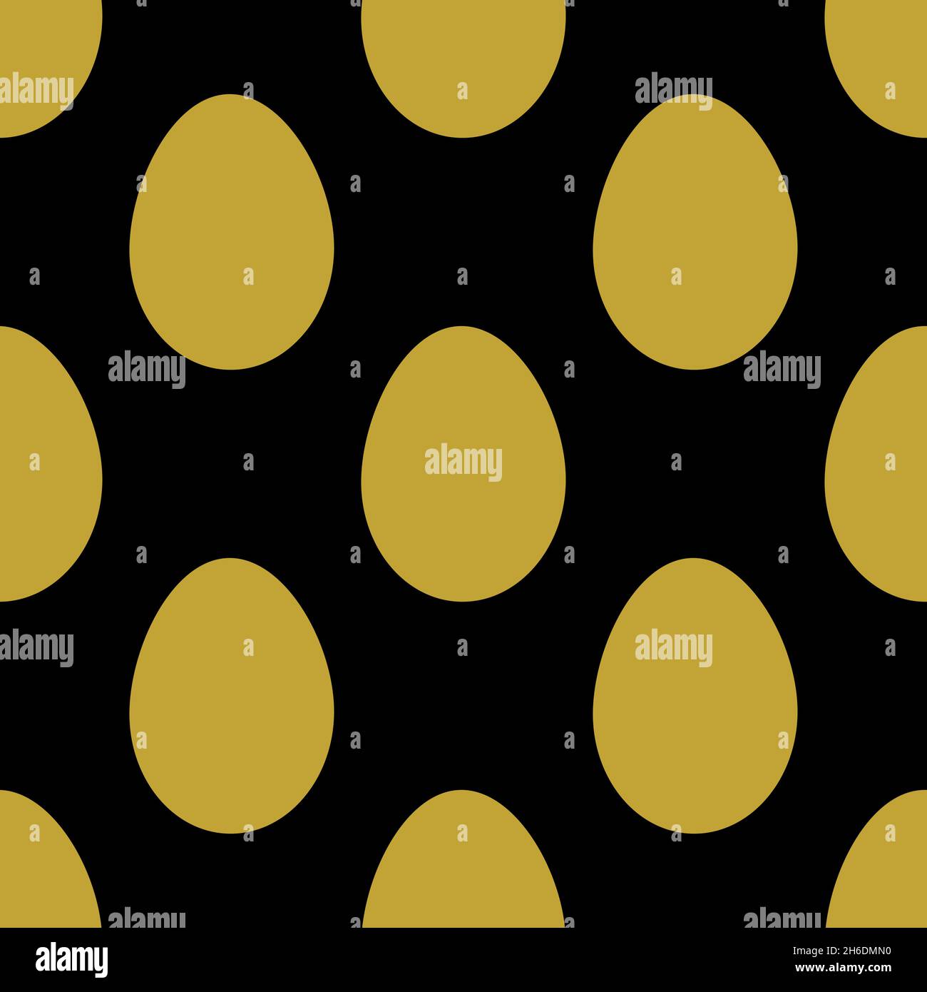 Golden eggs on black background seamless pattern. Easter eggs vector illustration. Stock Vector