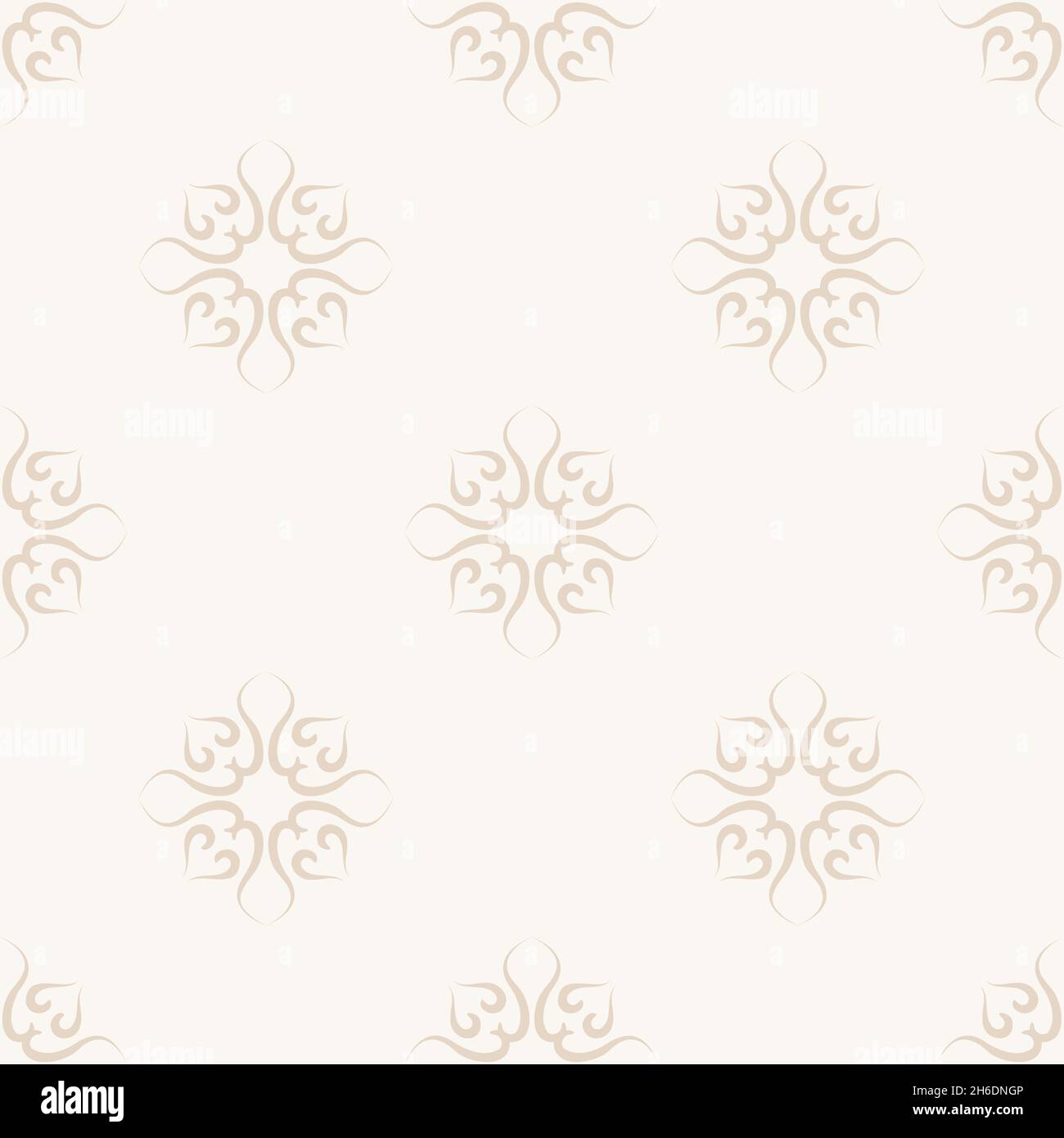 Elegant beige pattern in oriental style. Seamless vector background