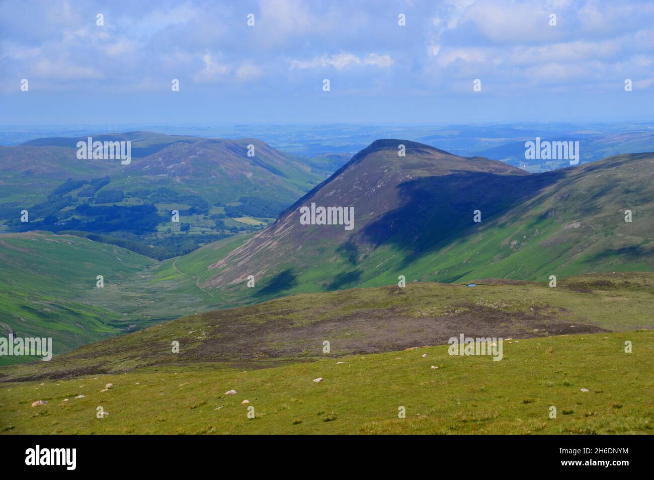 The Mosedale Valley and the Wainwright 'Mellbreak' from near the Summit of 'Starling Dodd' Lake District National Park, Cumbria, England, UK. Stock Photo