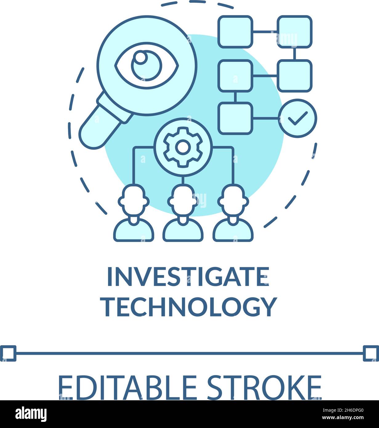 Implement technology concept icon Stock Vector