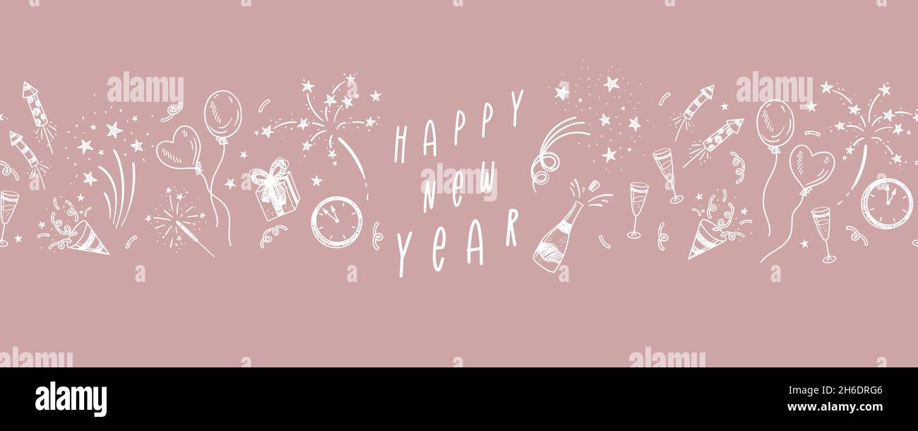 Fun hand drawn doodle fireworks, seamless pattern, great for textiles, wrapping, banner, wallpapers - vector design Stock Vector