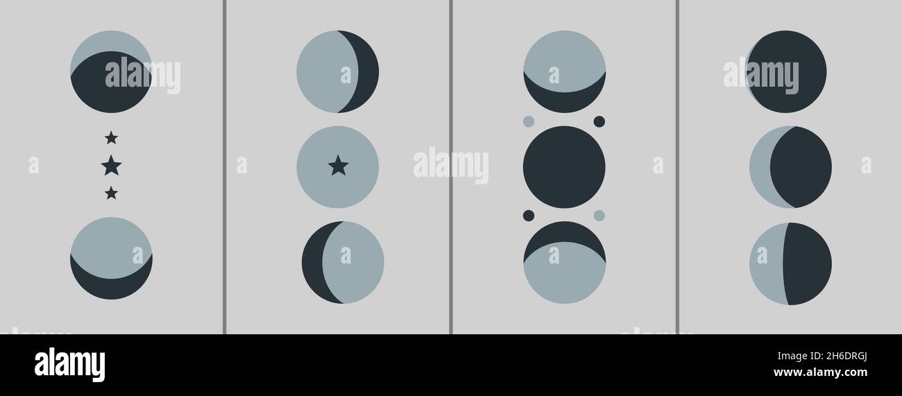 Phases of the moon illustration hi-res stock photography and images - Alamy
