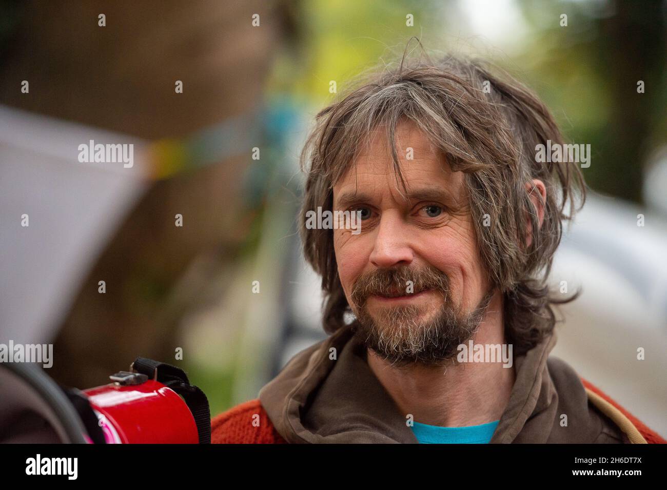 Wendover, UK. 13th November, 2021. Environmental activist Dan Hooper