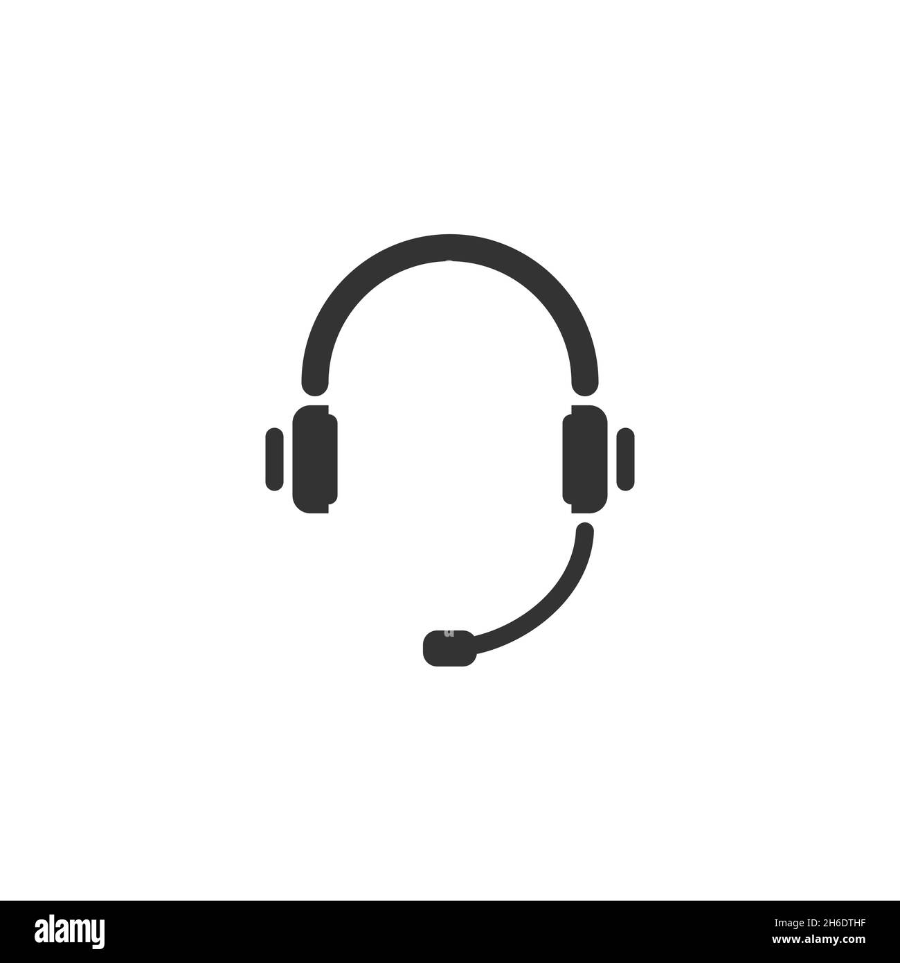 Headset related vector glyph icon. Stock Vector