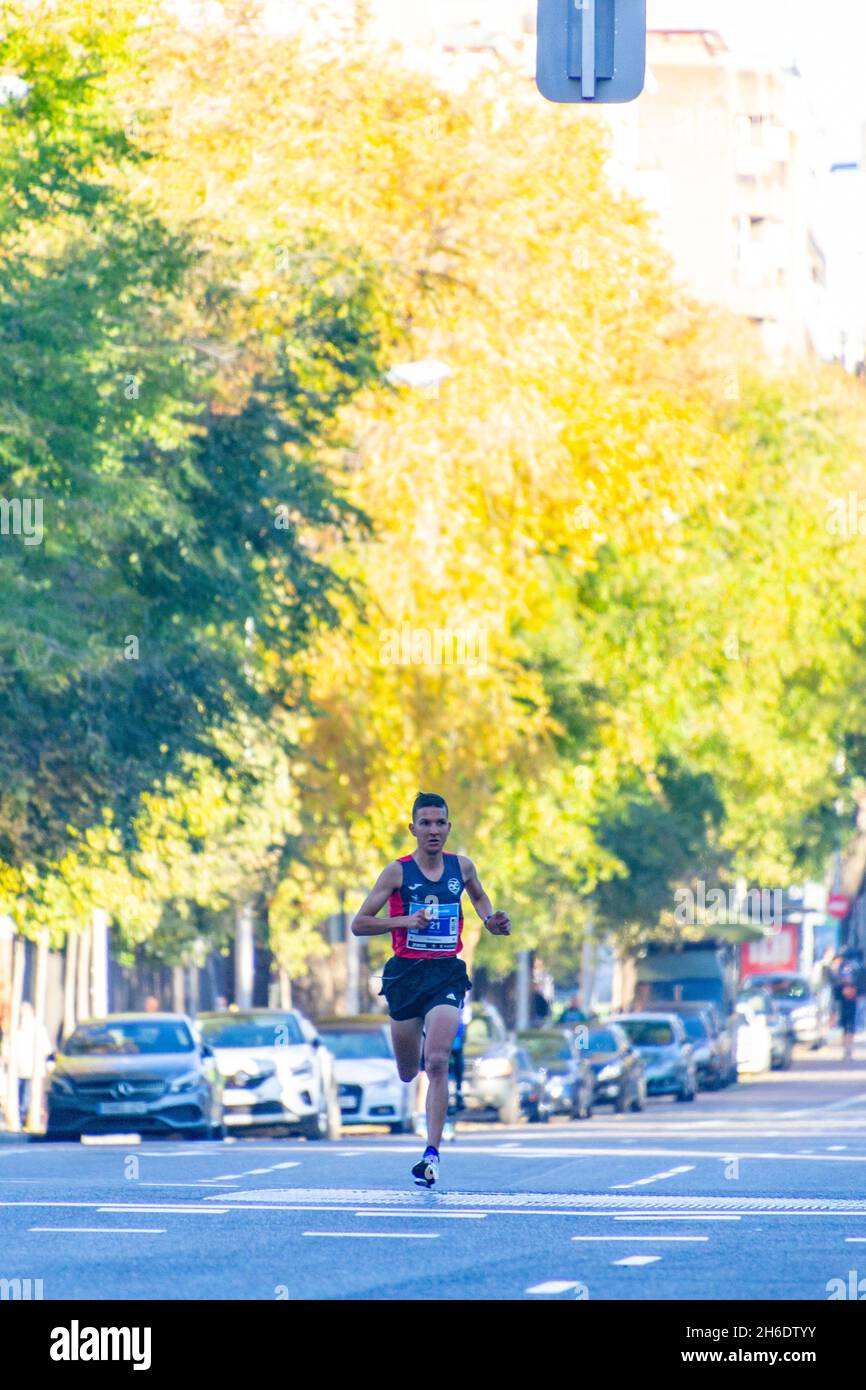 Professional athletes running the Movistar Half Marathon of Madrid