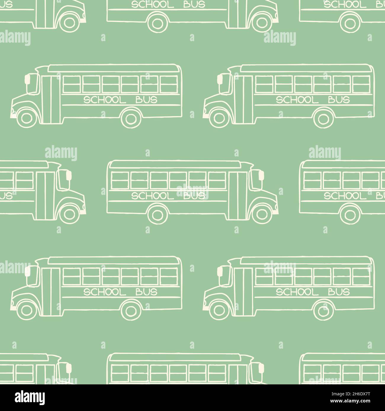 Seamless pattern with school busses, back to school pattern Stock Vector