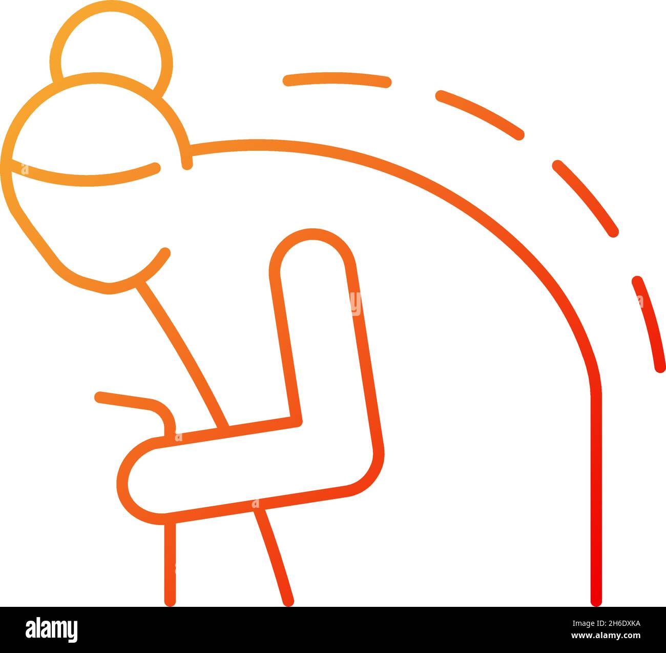 Kyphosis gradient linear vector icon Stock Vector