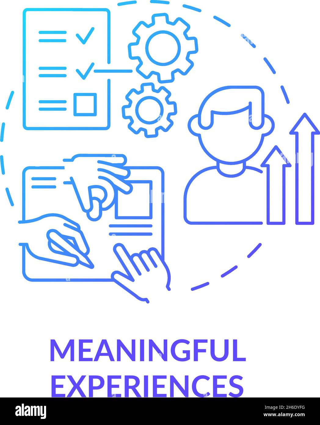 Meaningful experience blue gradient concept icon Stock Vector