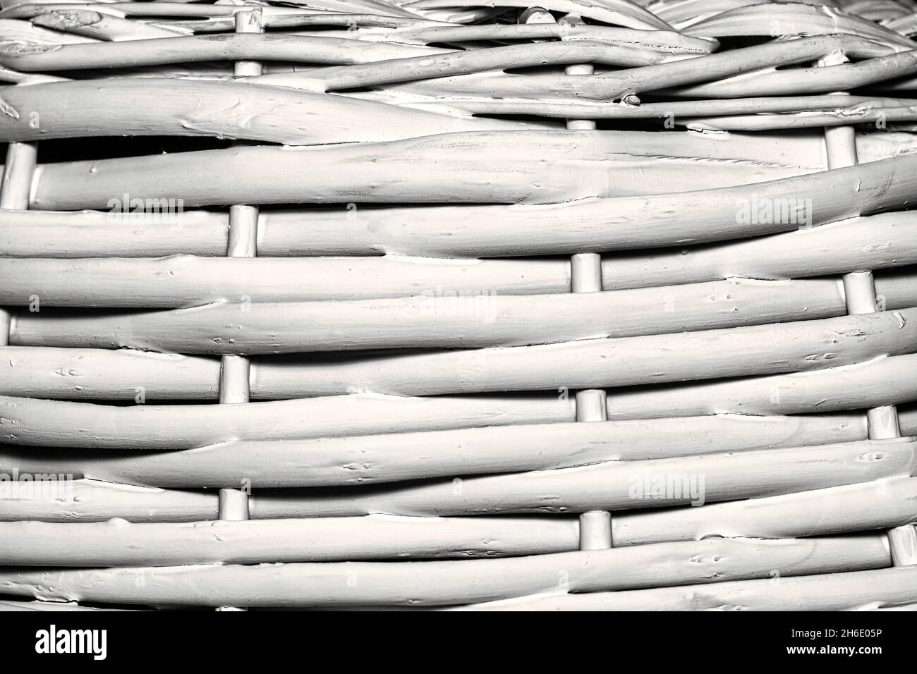 White wooden wicker basket fragment texture. Abstract background for design. Stock Photo