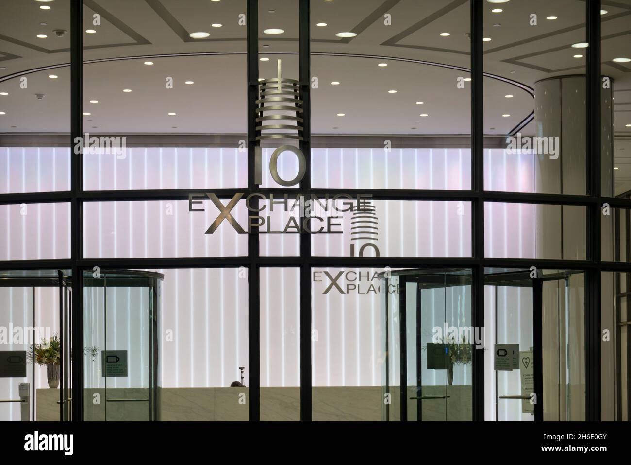 10 Exchange Place business office lobby in Jersey City NJ Stock Photo