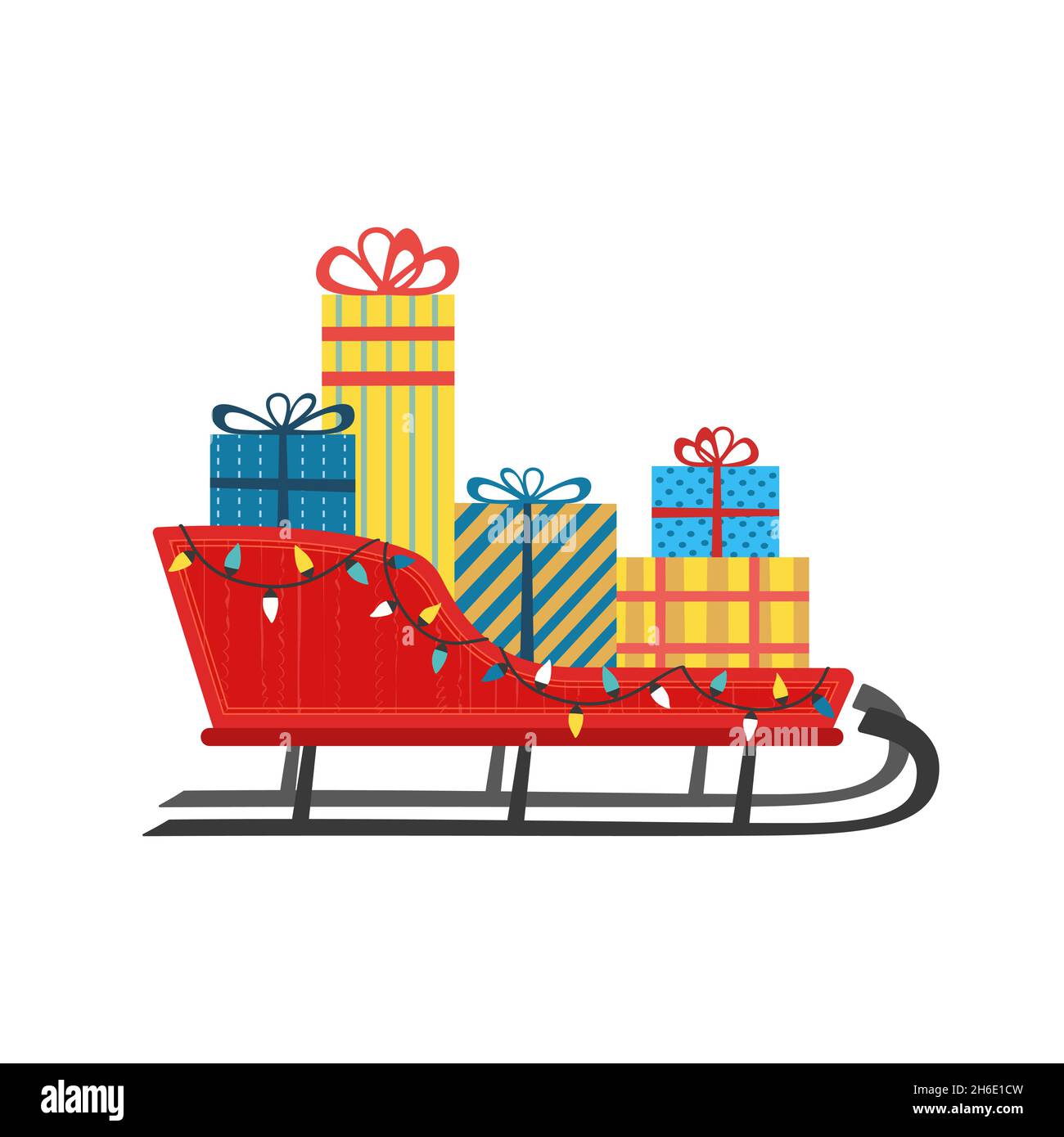 Santa Sleigh vector icon Stock Vector Image & Art - Alamy