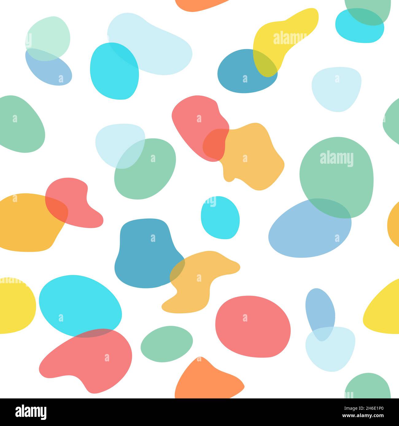 seamless pattern of colorful blobs or splashes, vector illustration background Stock Vector