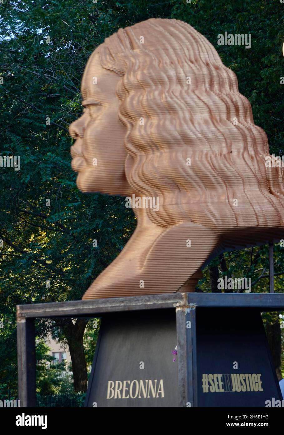 Breonna Taylor sculpture in Union Square park NYC Stock Photo