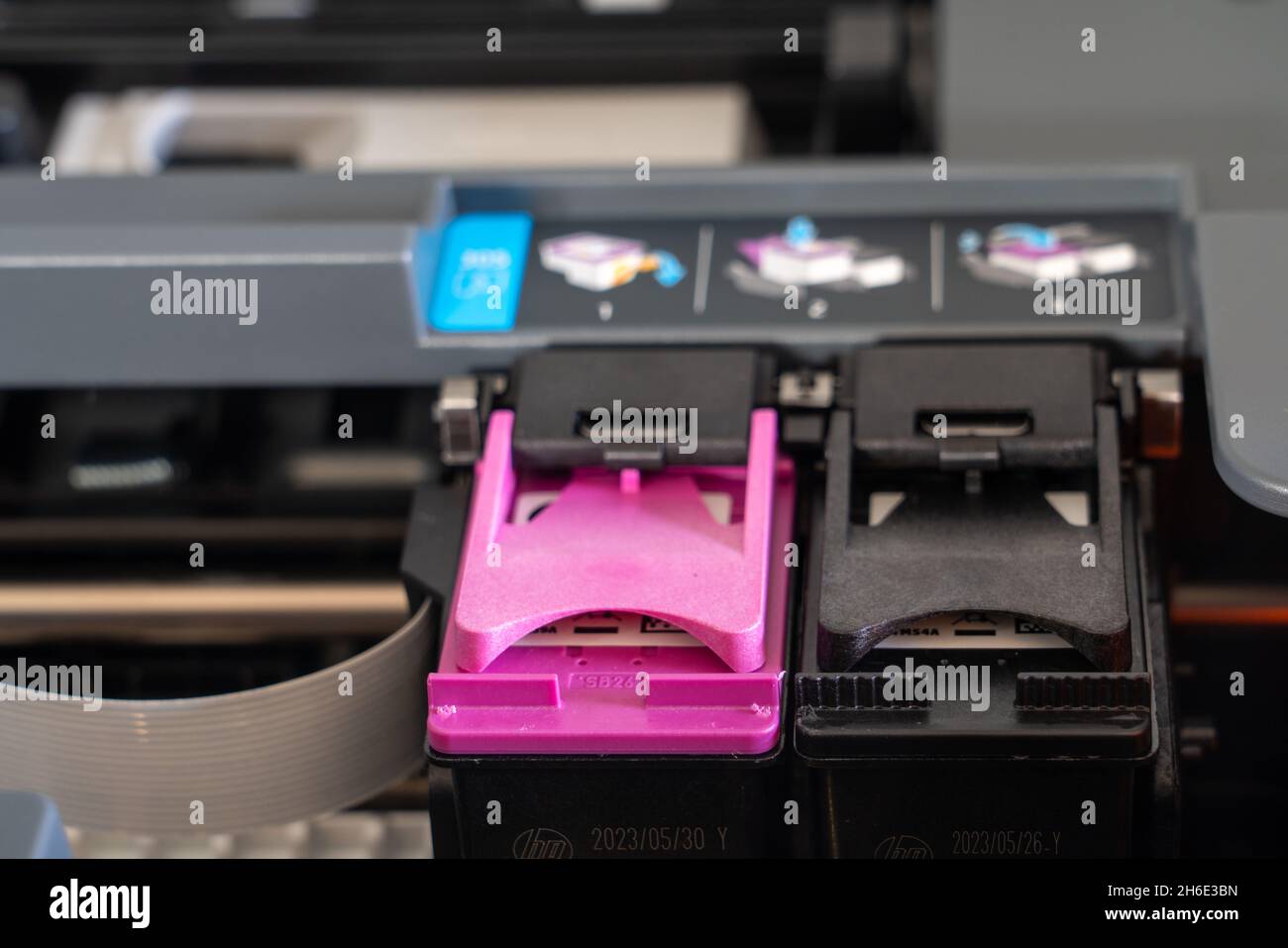Lloret de Mar, Spain - 11.15.2021: HP inc printer cartridge carriage for  color and black envy 6000 series Stock Photo - Alamy