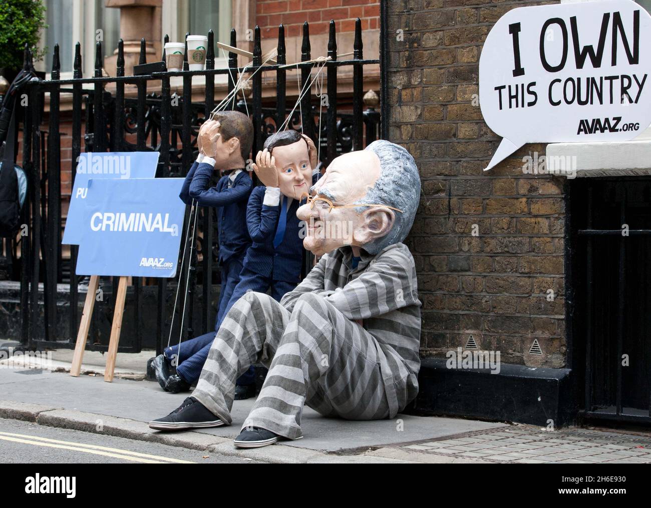 Puppets of Rupert Murdoch, David Cameron and Nick Clegg join the ...