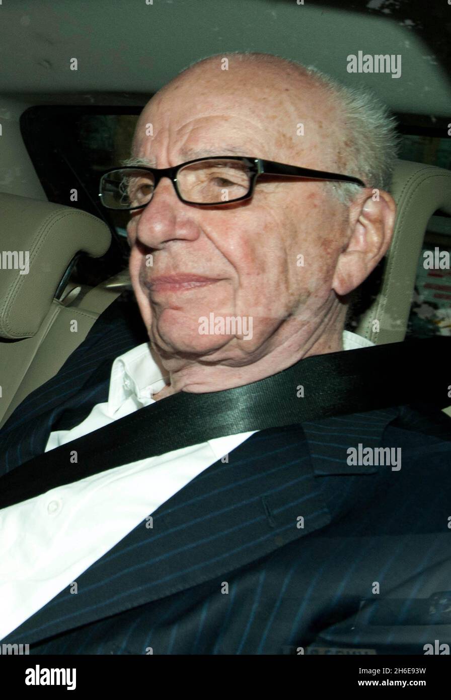 Rupert Murdoch leaves the News International Offices in Wapping London this evening after News Corp abandoned a 7.8 billion-pound ($12.5 billion) bid for full control of British Sky Broadcasting Group Plc Stock Photo