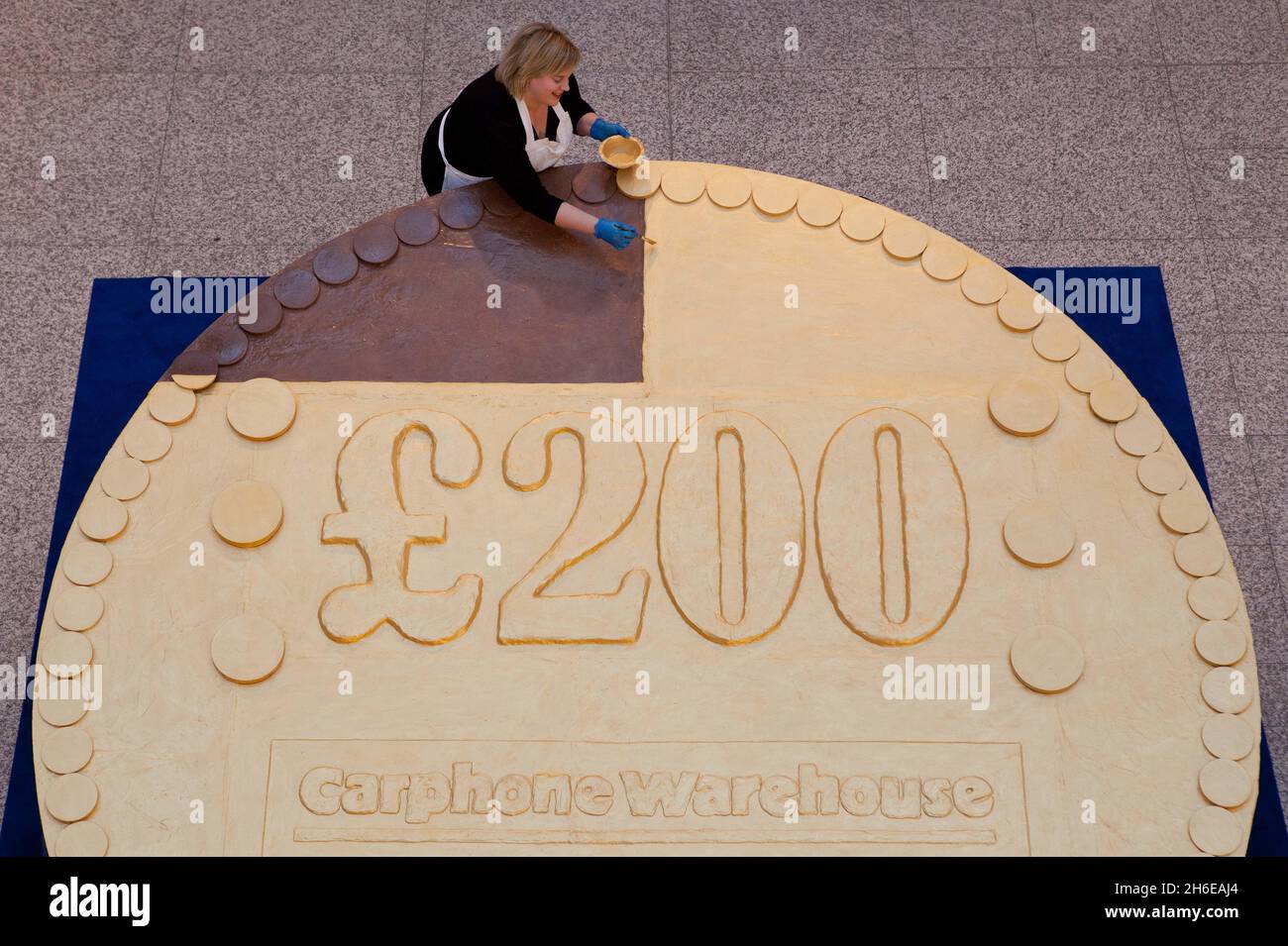 The Carphone Warehouse unveils the world's largest chocolate coin at