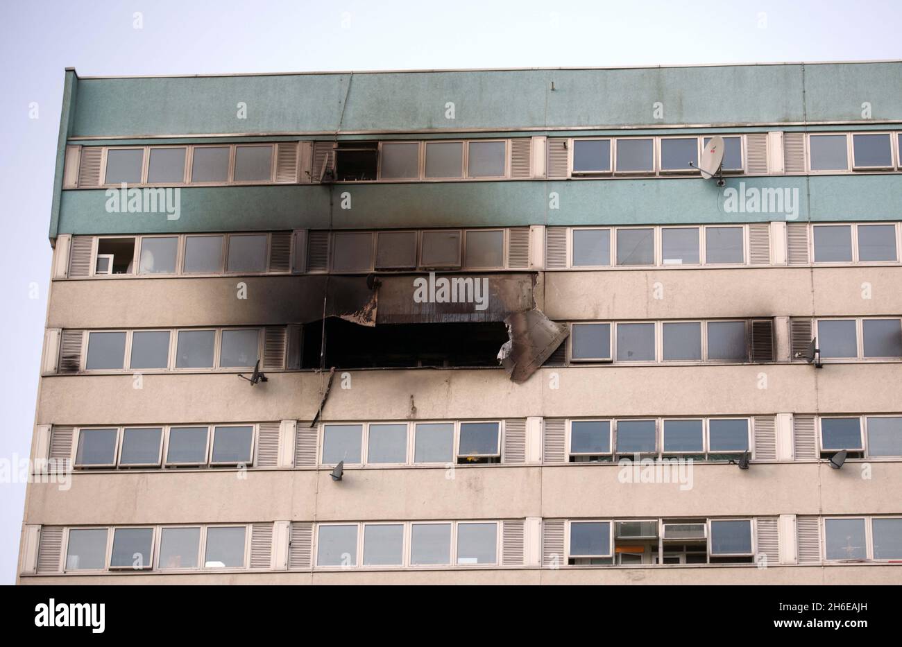 Fred Wigg House in Leytonstone where a fire broke out after motherof