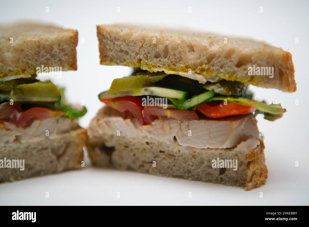 Roast Turkey Sandwich (Shallow depth of field) Stock Photo