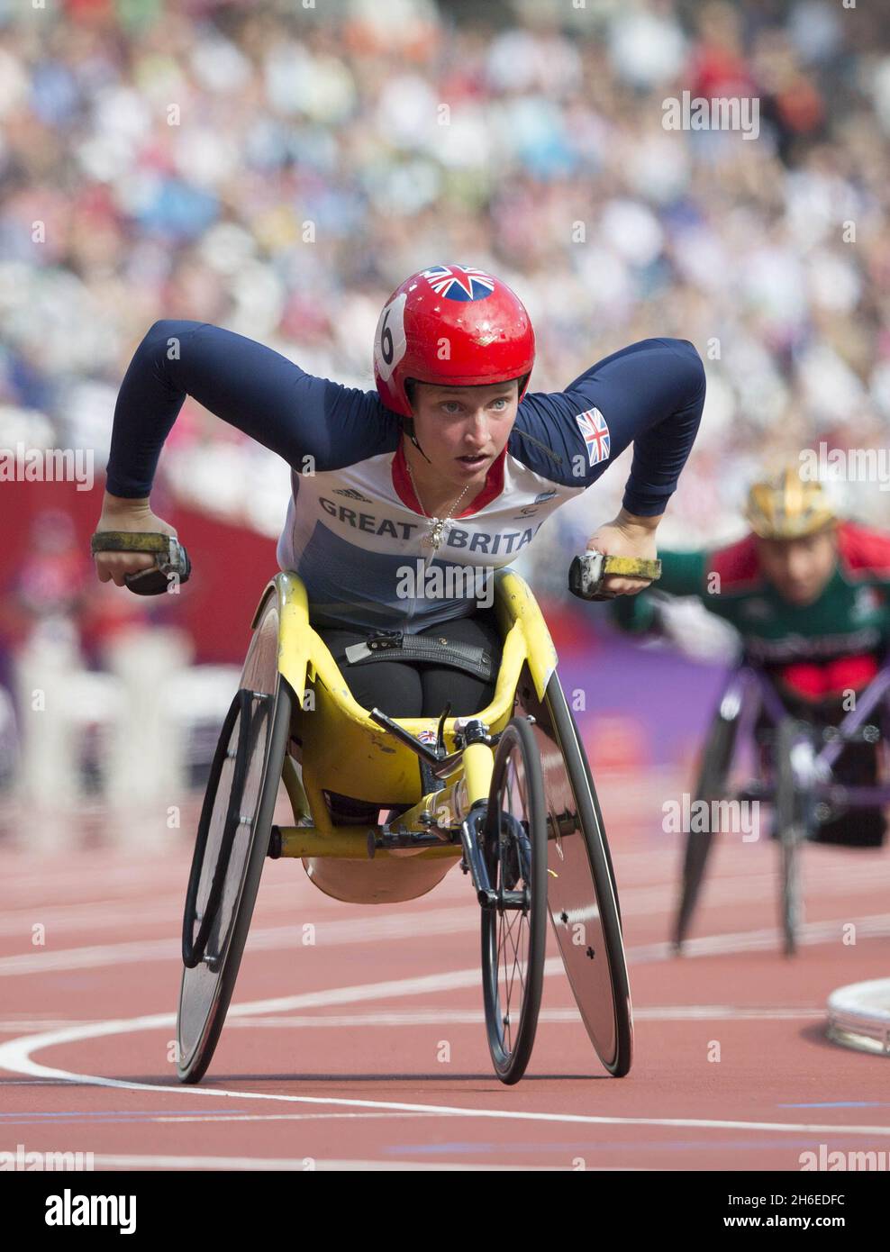 British Paralympic athlete Shelly wood during the 800 meters T54 as ...