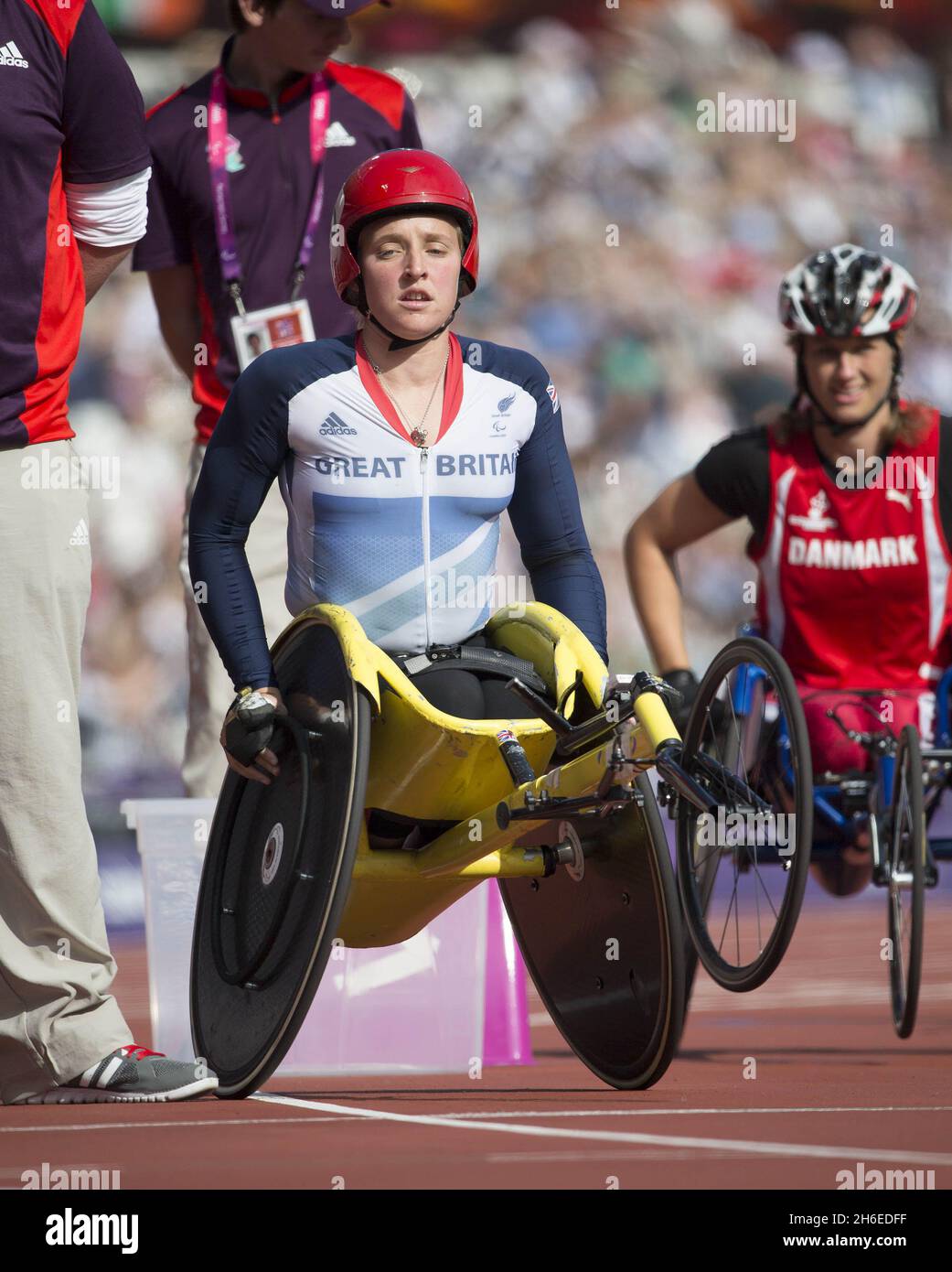 British Paralympic athlete Shelly wood during the 800 meters T54 as ...