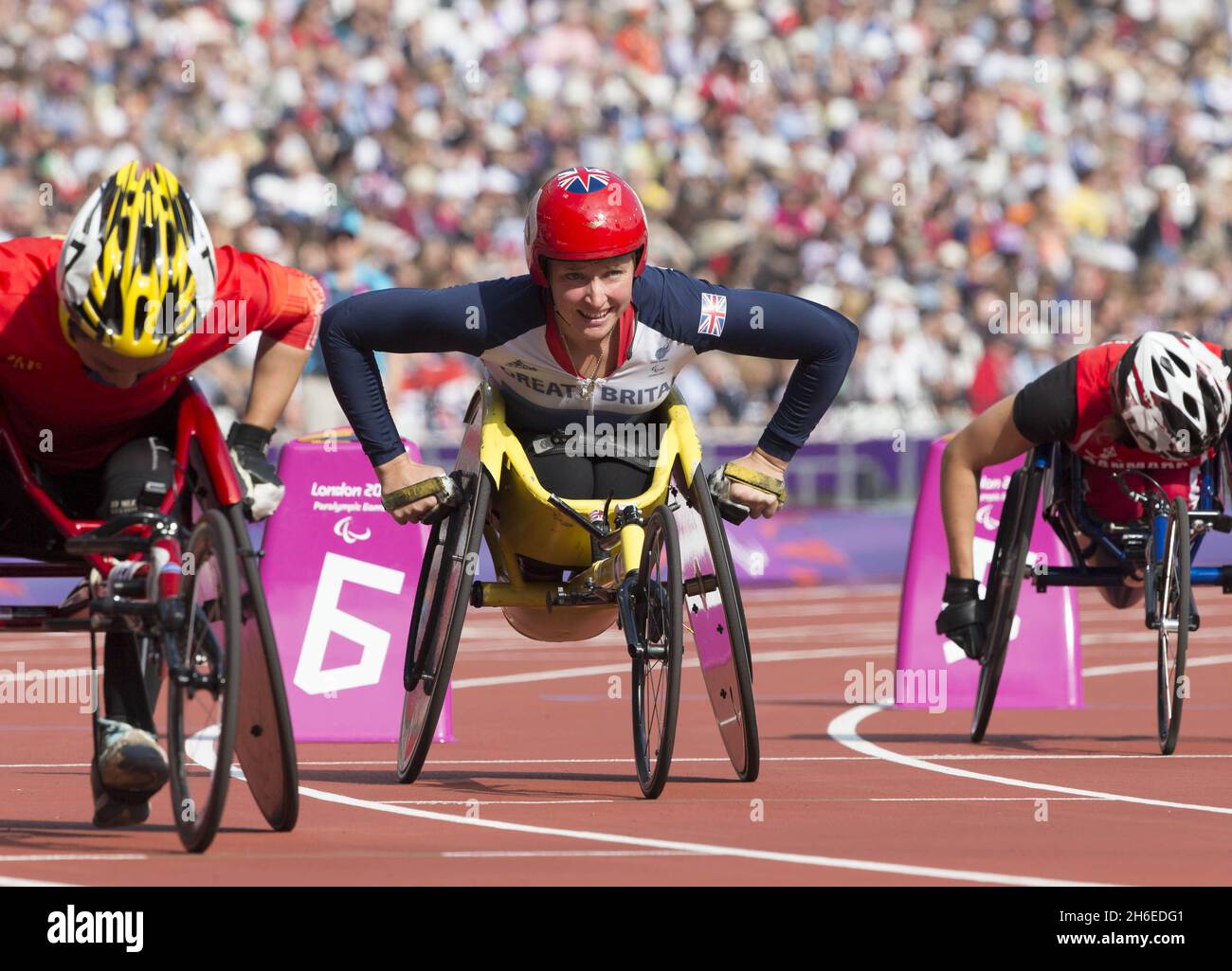 British Paralympic athlete Shelly wood during the 800 meters T54 as ...