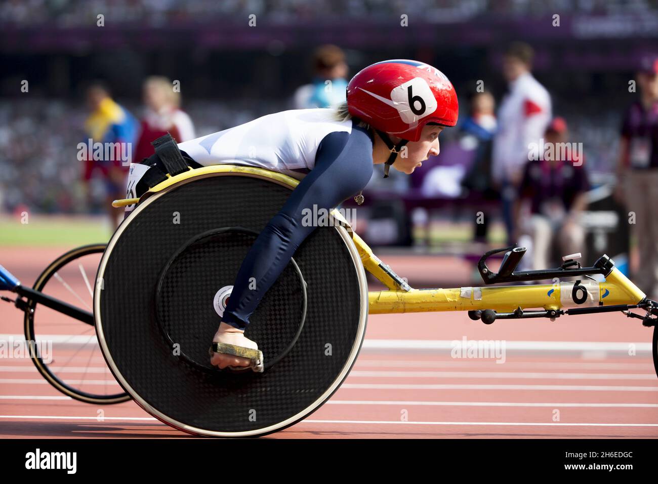 British Paralympic athlete Shelly wood during the 800 meters T54 as ...