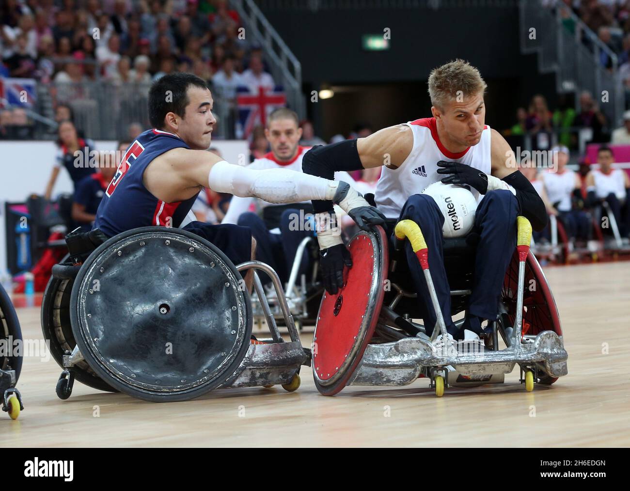 Paralympics - Wheelchair rugby GB vs USA Team GB's Steve Brown. Stock Photo