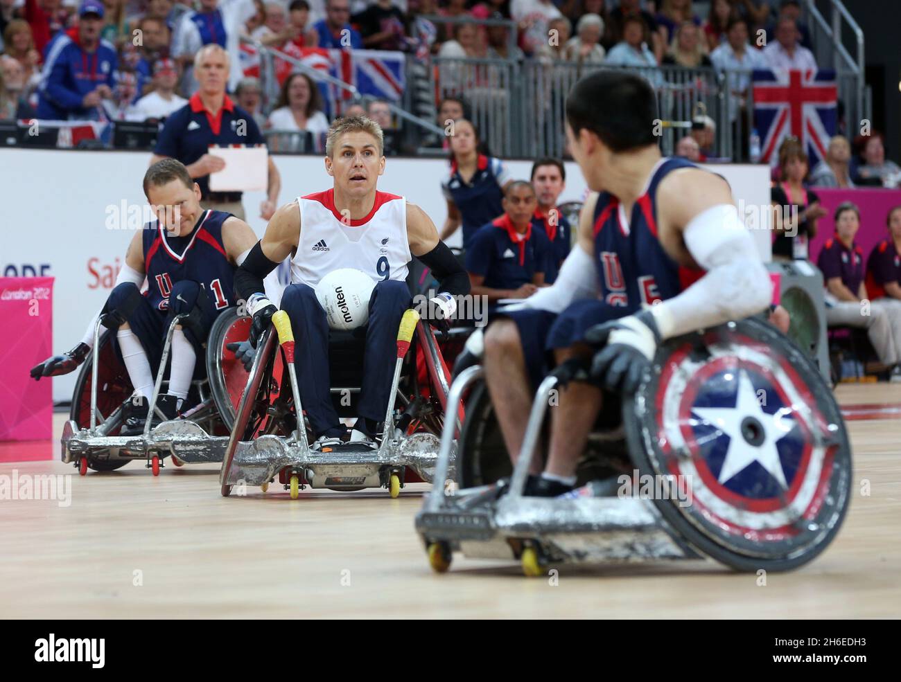 Paralympics - Wheelchair rugby GB vs USA Team GB's Steve Brown. Stock Photo