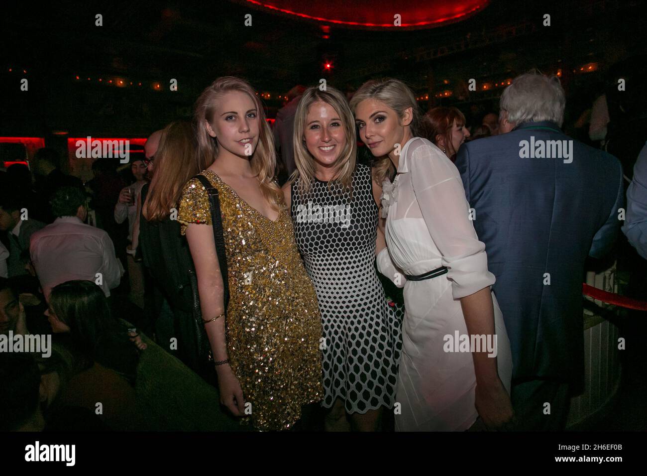 India Rose James and Fawn James, the granddaughters of Paul Raymond, and Tasmin Egerton attending the 'The Look Of Love' after party at BOX in Soho, London. Stock Photo