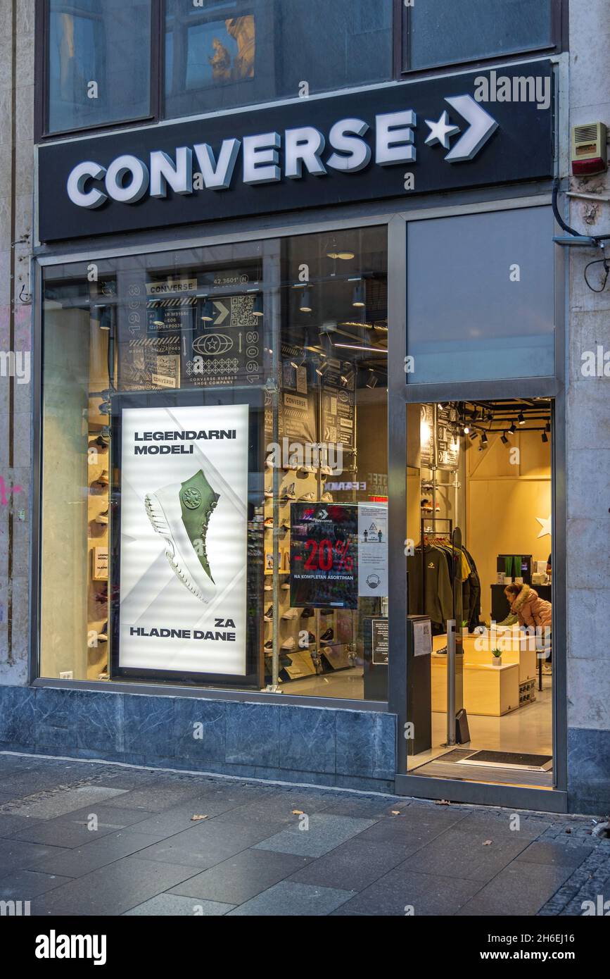 Belgrade, Serbia - October 29, 2021: Famous Converse All Star Shoes Shop at  Knez Mihailova Street Stock Photo - Alamy