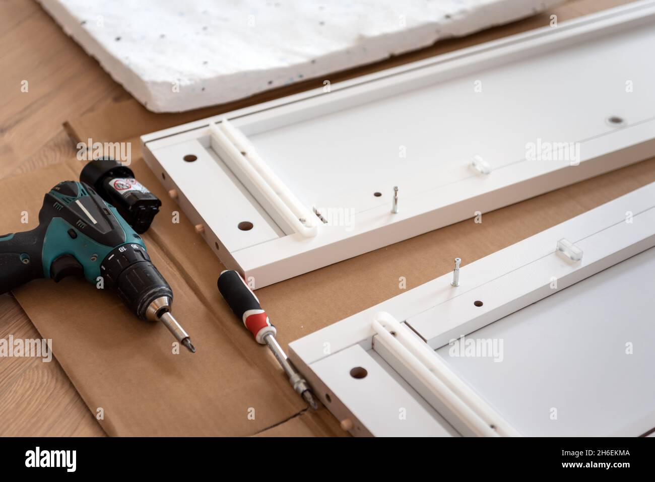 Furniture for selfassembly. The process of installation a furniture in